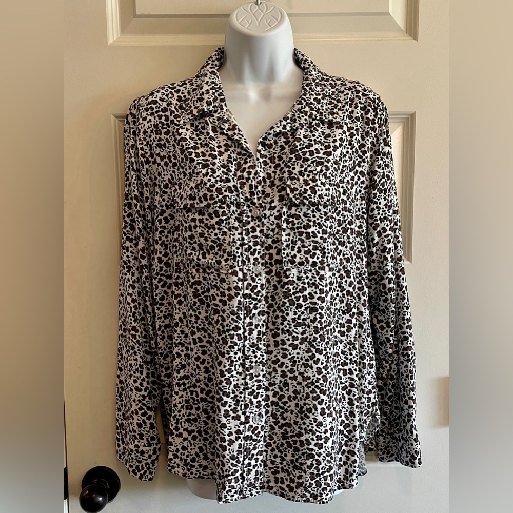 Animal Print Blouse Size Large